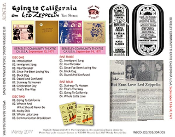 LED ZEPPELIN-GOING TO CALIFORNIA 1971 TWO SHOWS 【4CD】 - Mellow