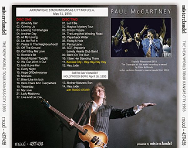 Paul McCartney-KANSAS CITY 1993 【2CD】