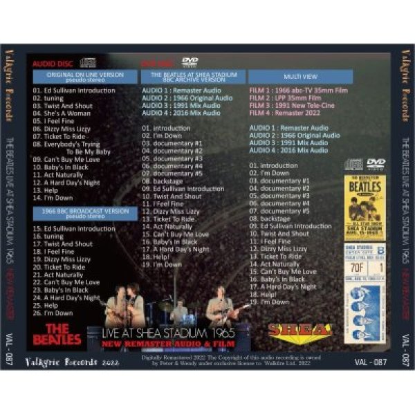 THE BEATLES 1965 LIVE AT SHEA STADIUM NEW REMASTER AUDIO & FILM CD+DVD