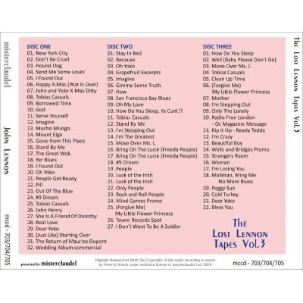 JOHN LENNON THE LOST LENNON TAPES VOL.3 3CD