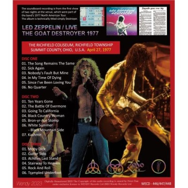 LED ZEPPELIN 1977 THE GOAT DESTROYER 3CD - Mellow-Yellow